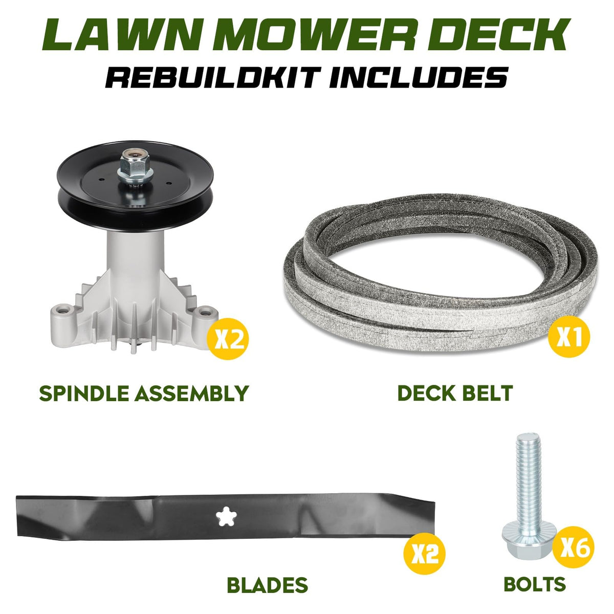 Bomusou 42-deck spindle with emphasis on 7-inch height for deck clearance.