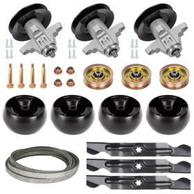 Bomusou 50-inch deck rebuild kit components ready for quick mower maintenance