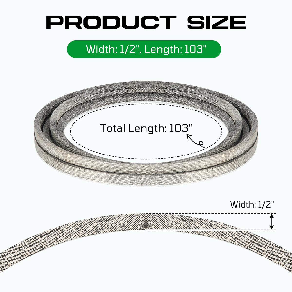 Bomusou 954-04219 deck belt on Troy-Bilt TB46; durable aramid cord for long wear.