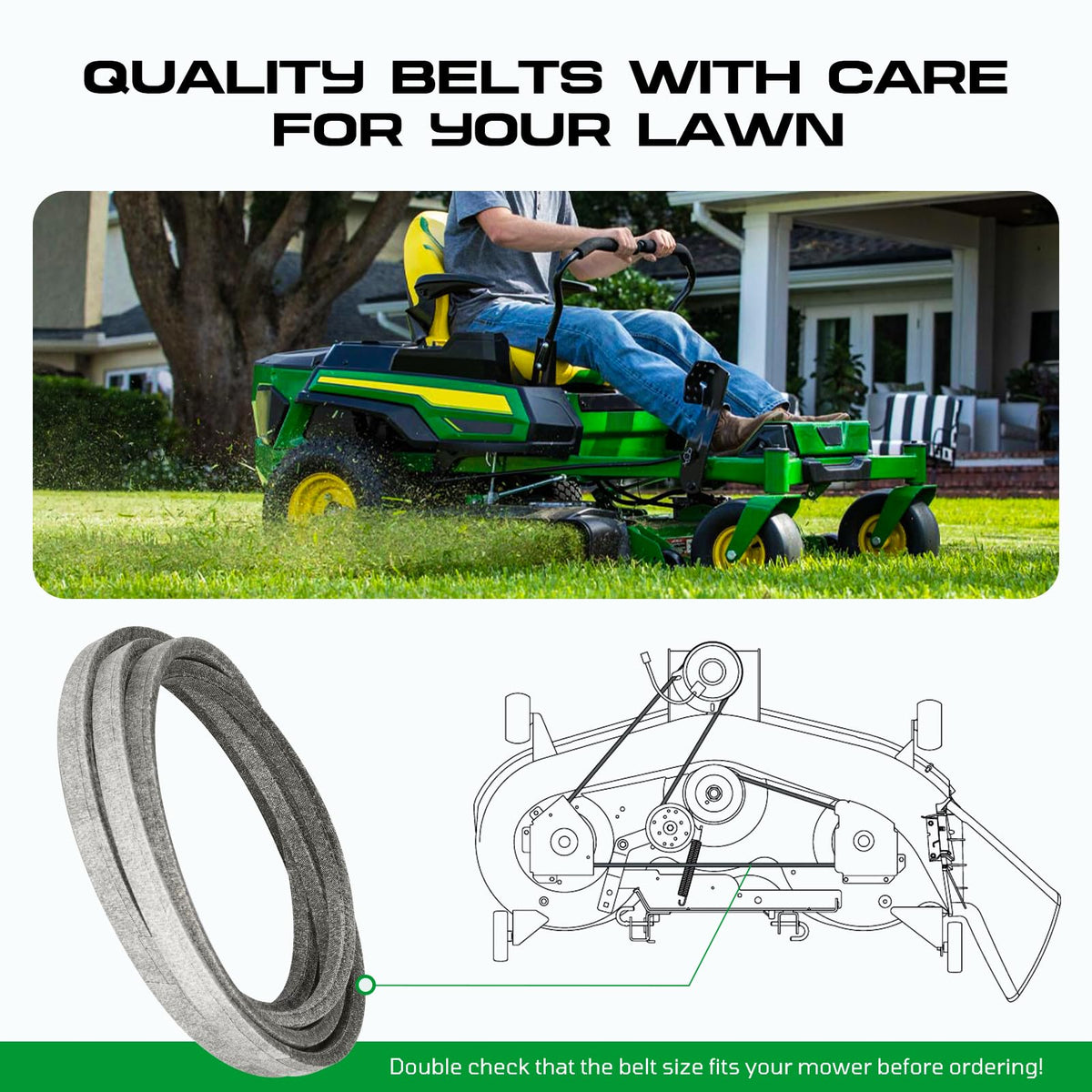 Bomusou 954-04219 deck belt on White Outdoor 46-inch; steady performance on LT-2200.
