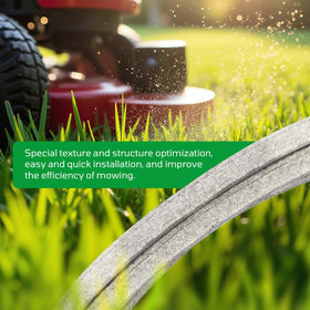 Bomusou Grasshopper 382099 belt closeup highlighting durability for rugged mowing tasks.