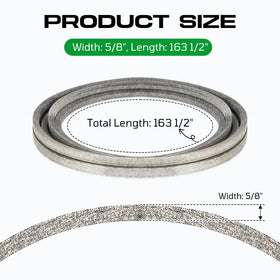 Bomusou Husqvarna MZ61 deck belt image showing 61-inch compatibility and smooth operation.