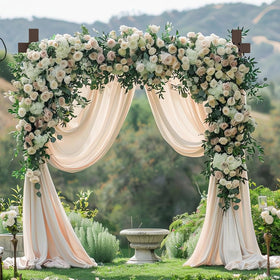 Bonastella wooden wedding arch backdrop-decor, perfect for flowers and lights.