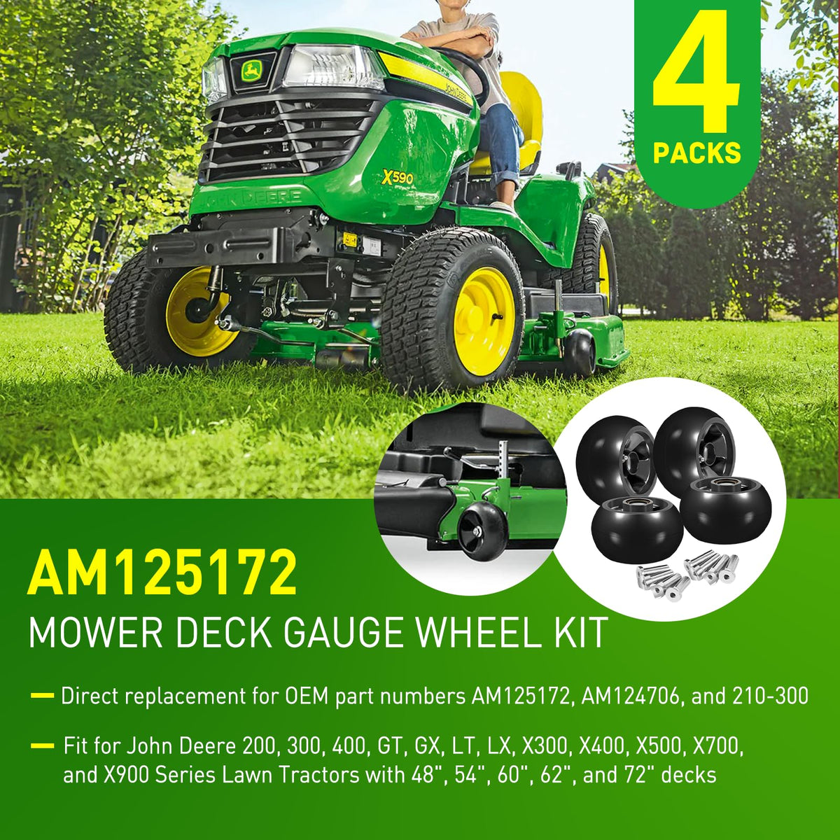 Bonbo am125172 replacement part for multiple John Deere deck models.