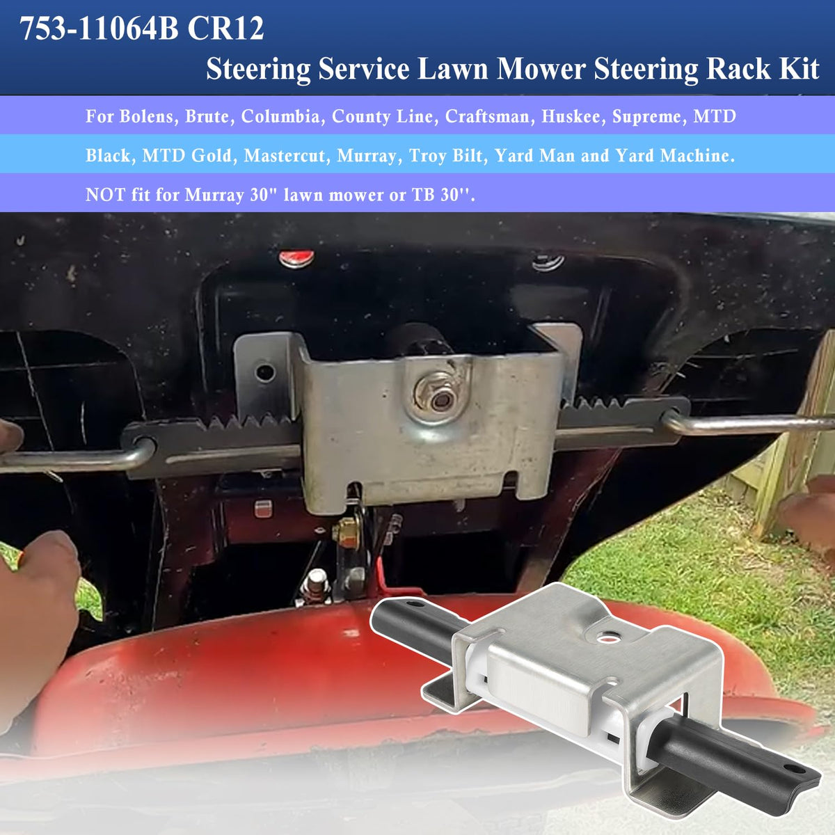 Bonbo CC30 mini rider steering kit in action for Cub Cadet