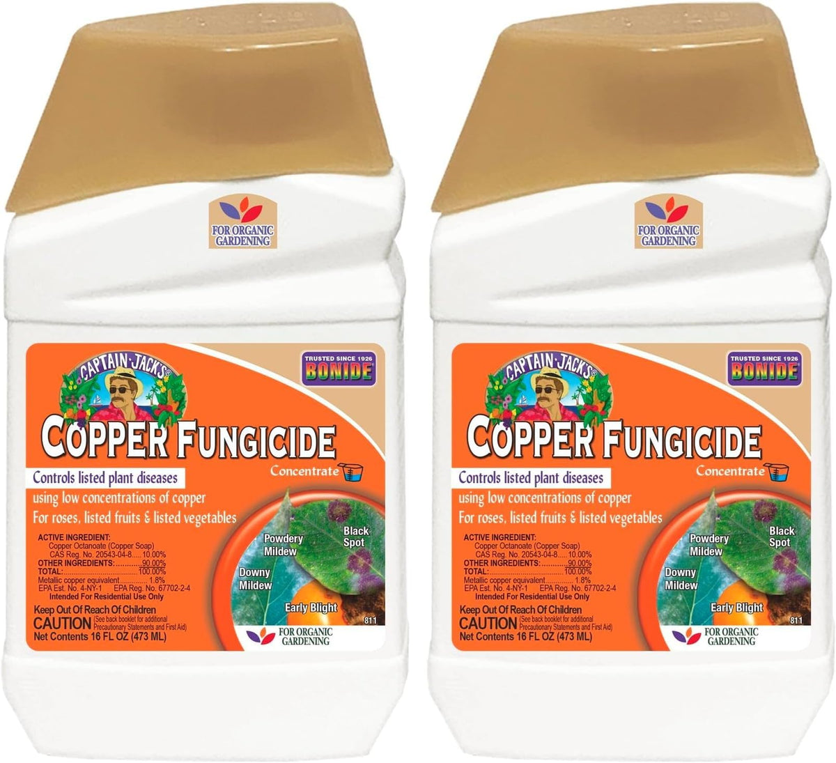 Bonide Captain Jack Copper Fungicide bottle pour for quick garden application