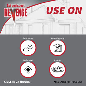 Bonide REVENGE packaging shown for quick, ready-to-use outdoor treatment.