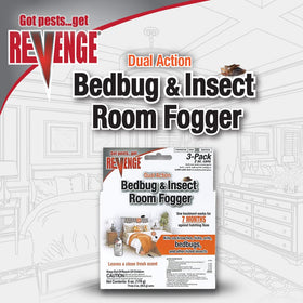 Bonide Revenge fogger label indicates 2 oz per can