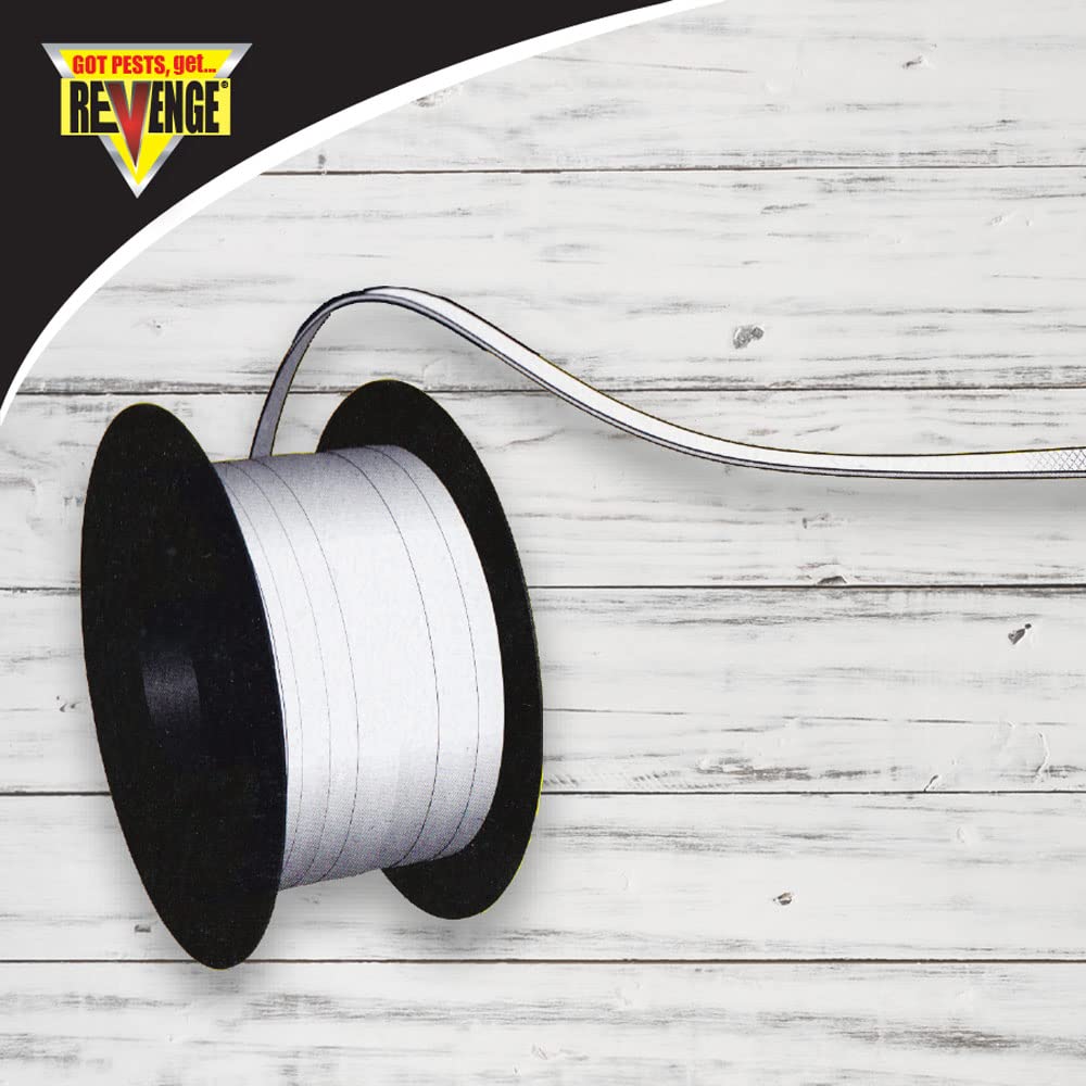Bonide Revenge tape hanging in a kitchen to deter pests.