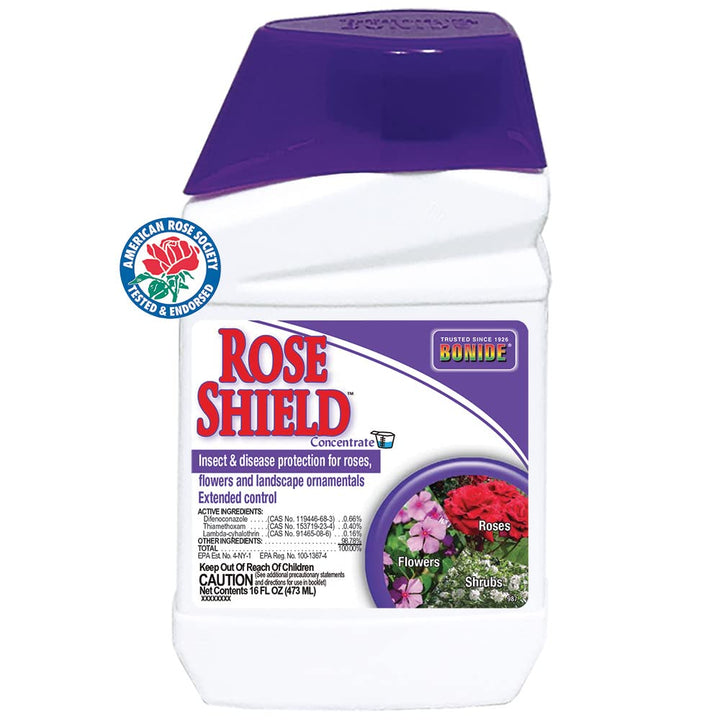 Bonide Rose Shield bottle front view for reliable rose protection.