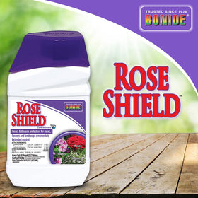 Bonide Rose Shield leaf with spots showing prior disease and prevention.