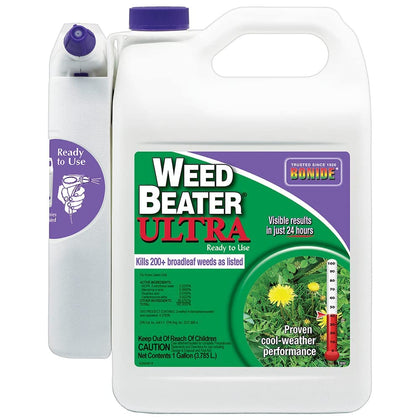 Bonide Weed Beater Ultra bottle with trigger sprayer for ready-to-use lawn care.
