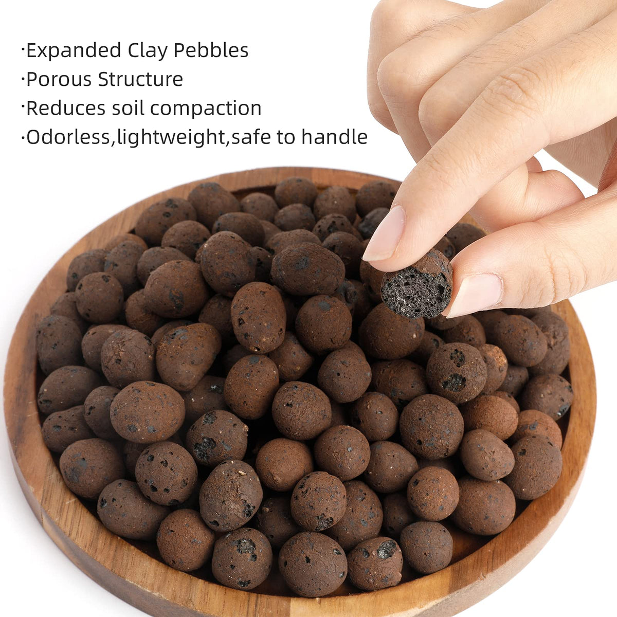 Boniosz lightweight pebbles with honeycomb-like structure for durable, reusable media.