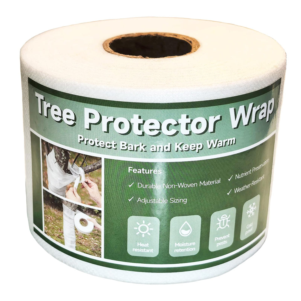 Bonivack 120ft tree wrap roll protects bark and supports growth in gardens