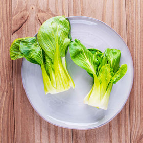 Bonnie Plants Bok Choy leaves close-up showing mild Asian green.