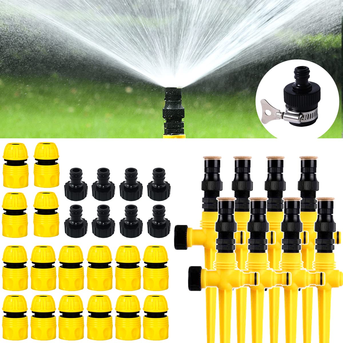 Bonseor 360° rotation garden sprinkler for even coverage around your yard.