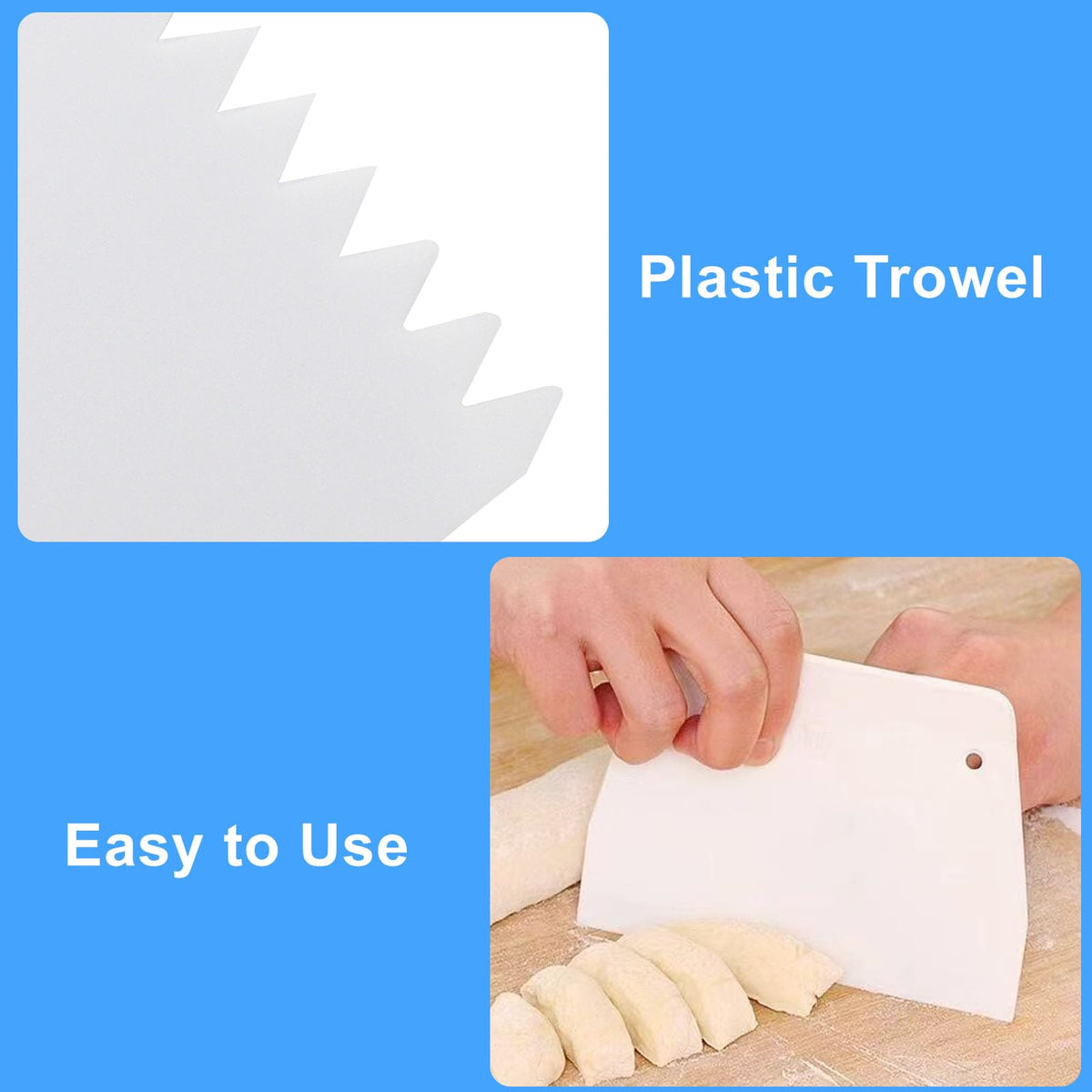 Bonsicoky plastic trowel spreader illustrating edge and corner precision