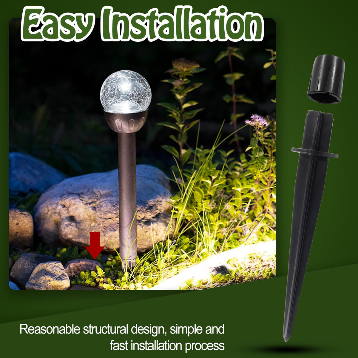 Bonsicoky weather-resilient stake withstands snow, rain, and mud outdoors