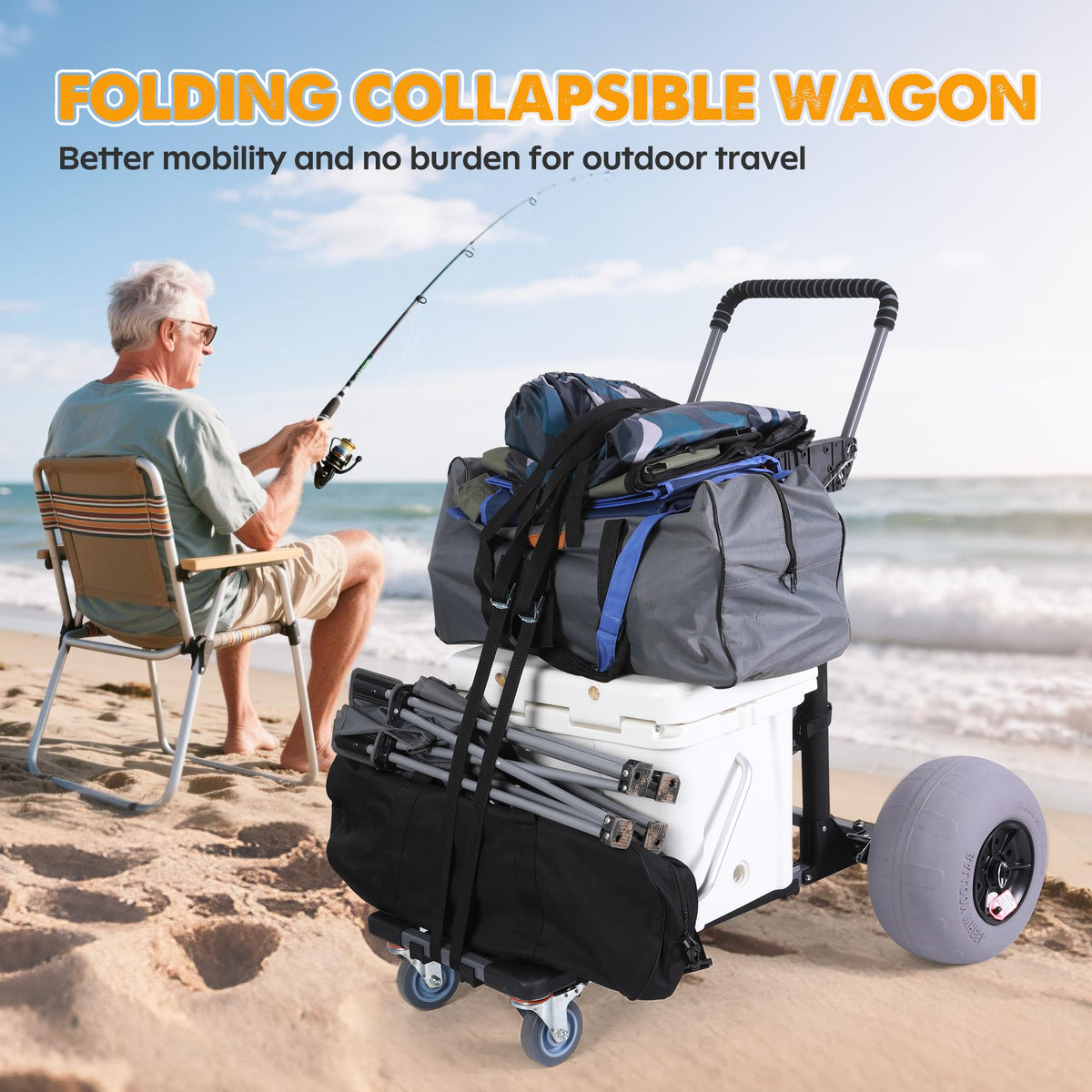 Bonsing Beach Cart Foldable Water Bottle Holder: stay hydrated while moving across dunes