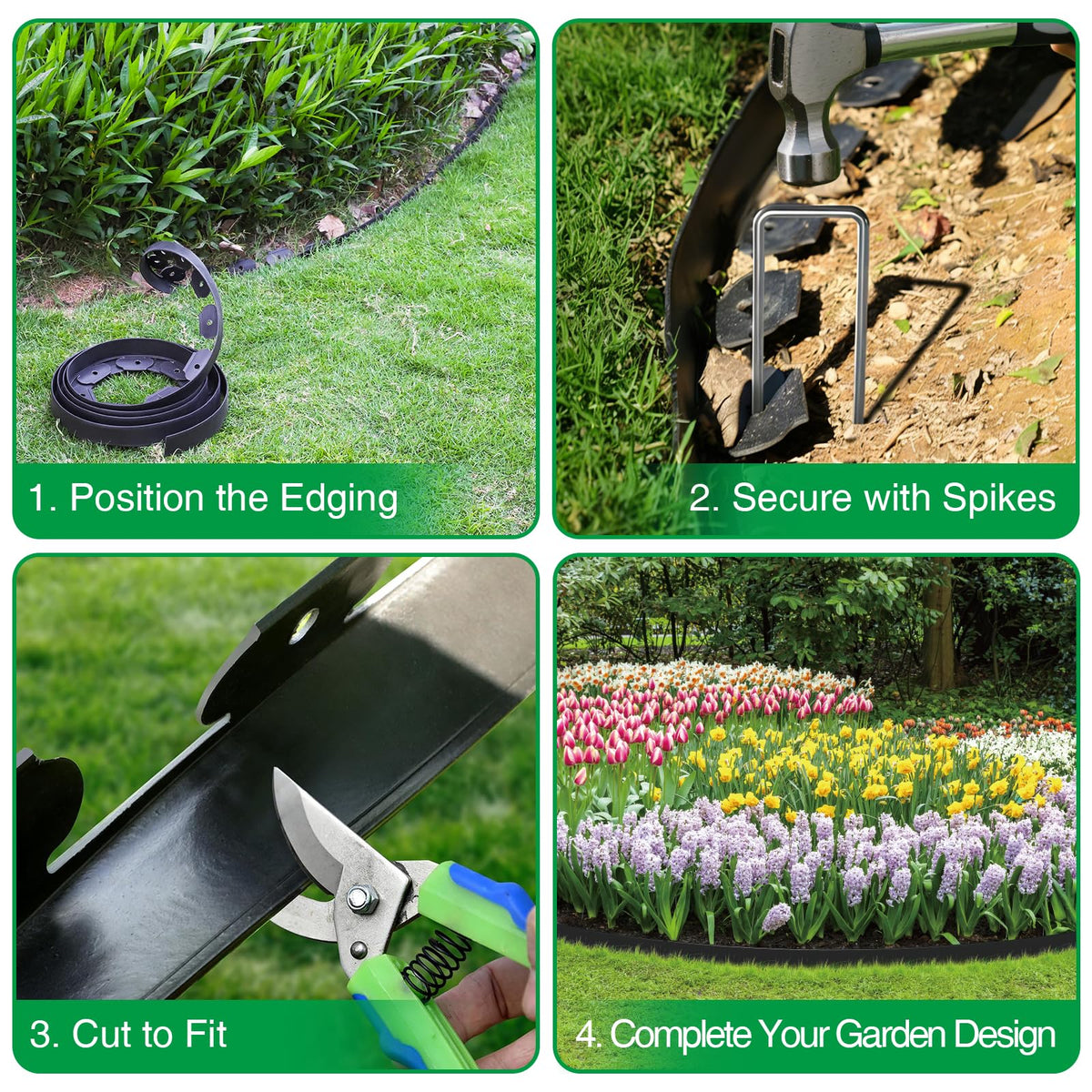 Bonviee 230 spikes set secures borders around curves.
