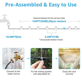 Bonviee 28 mist nozzles deliver a fine mist for even cooling.