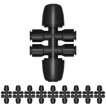 Bonviee 5/16 to 1/4 inch tee connector with push-to-connect ports for quick setup