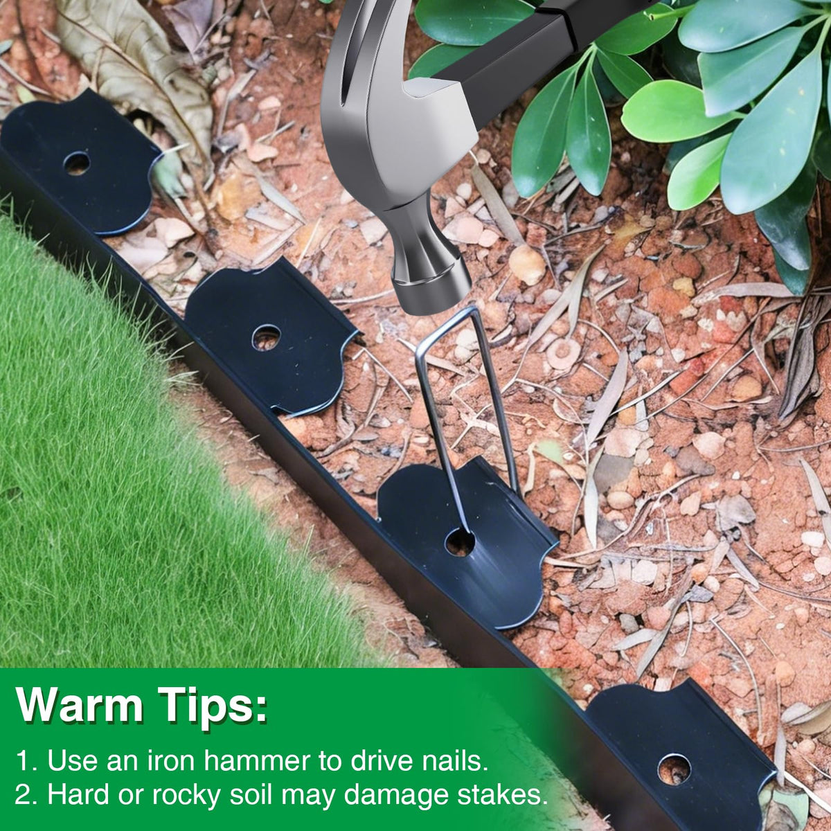 Bonviee curved border along lawn highlights flexible edging design.