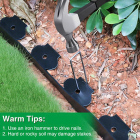 Bonviee curved border along lawn highlights flexible edging design.