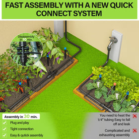 Bonviee DIY irrigation system for customizable, scalable garden watering.