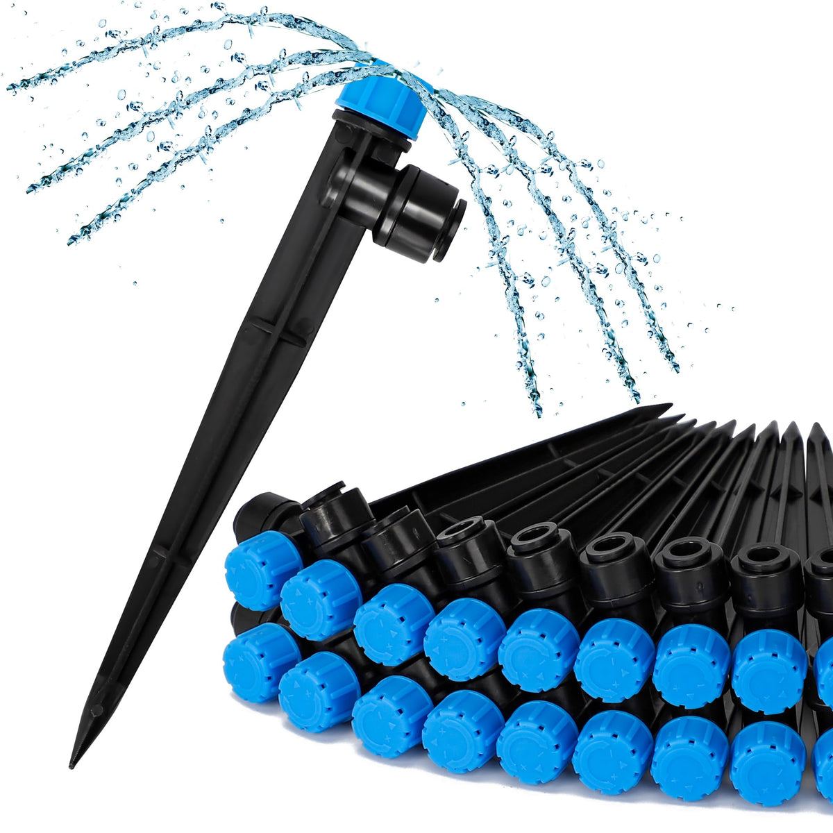 Bonviee drip emitter with quarter-inch connector for precise root watering in gardens.