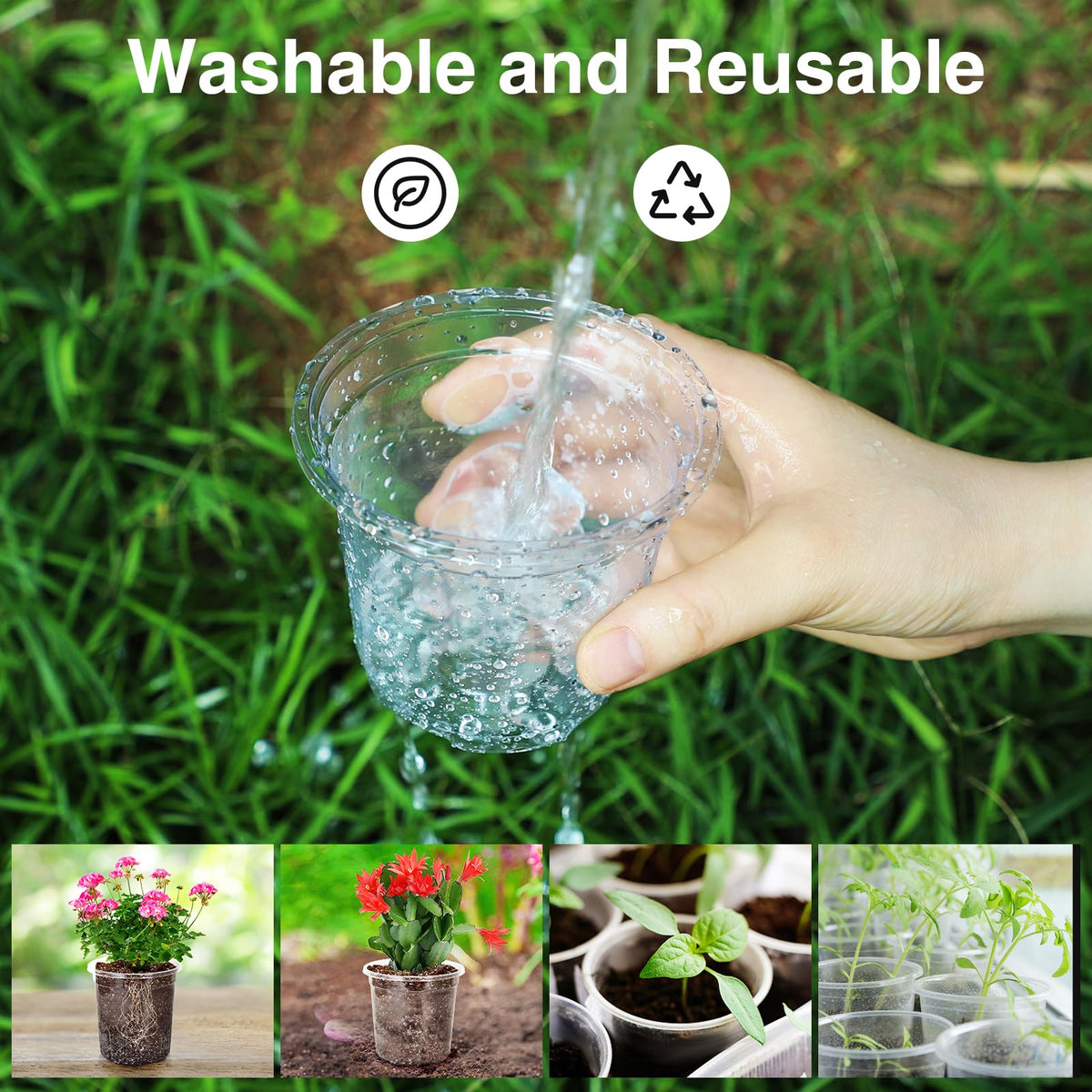 Bonviee durable reusable plastic pots for long-term indoor gardening.
