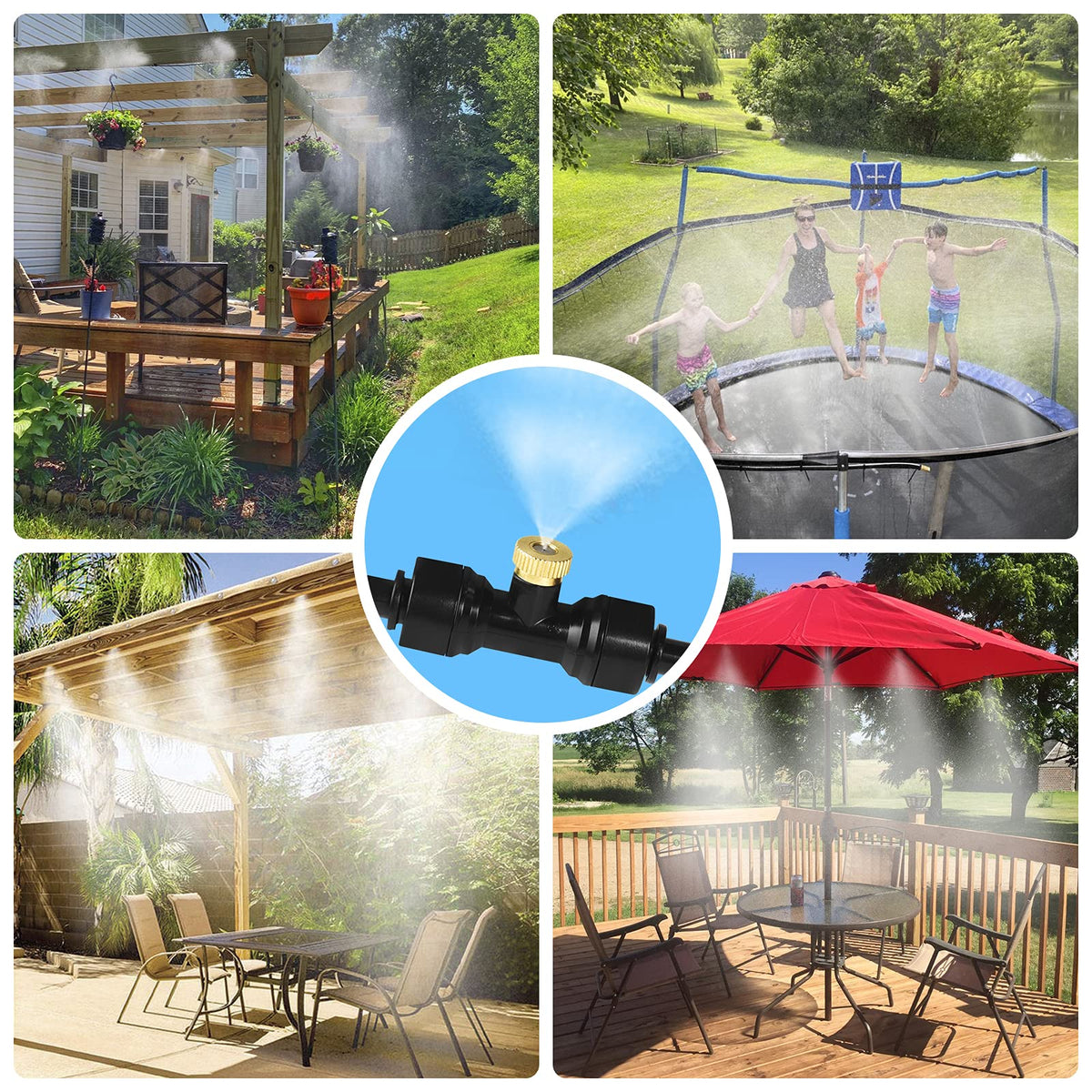 Bonviee greenhouse and patio misting supports versatile watering and humidity.