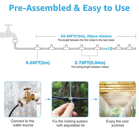 Bonviee misting kit close-up brass nozzles deliver fine refreshing spray