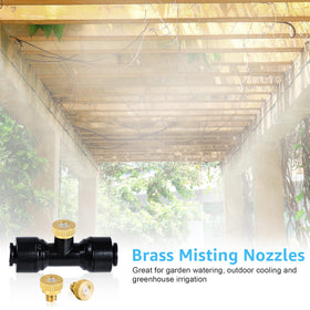 Bonviee misting nozzles provide drip-free spraying for comfortable outdoor seating