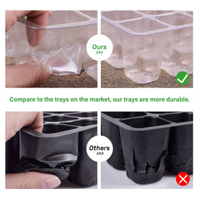 Bonviee seed starter tray 12-cell-per-tray helps organize seed batches.