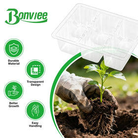 Bonviee seed starter tray drainage holes close-up for proper watering.