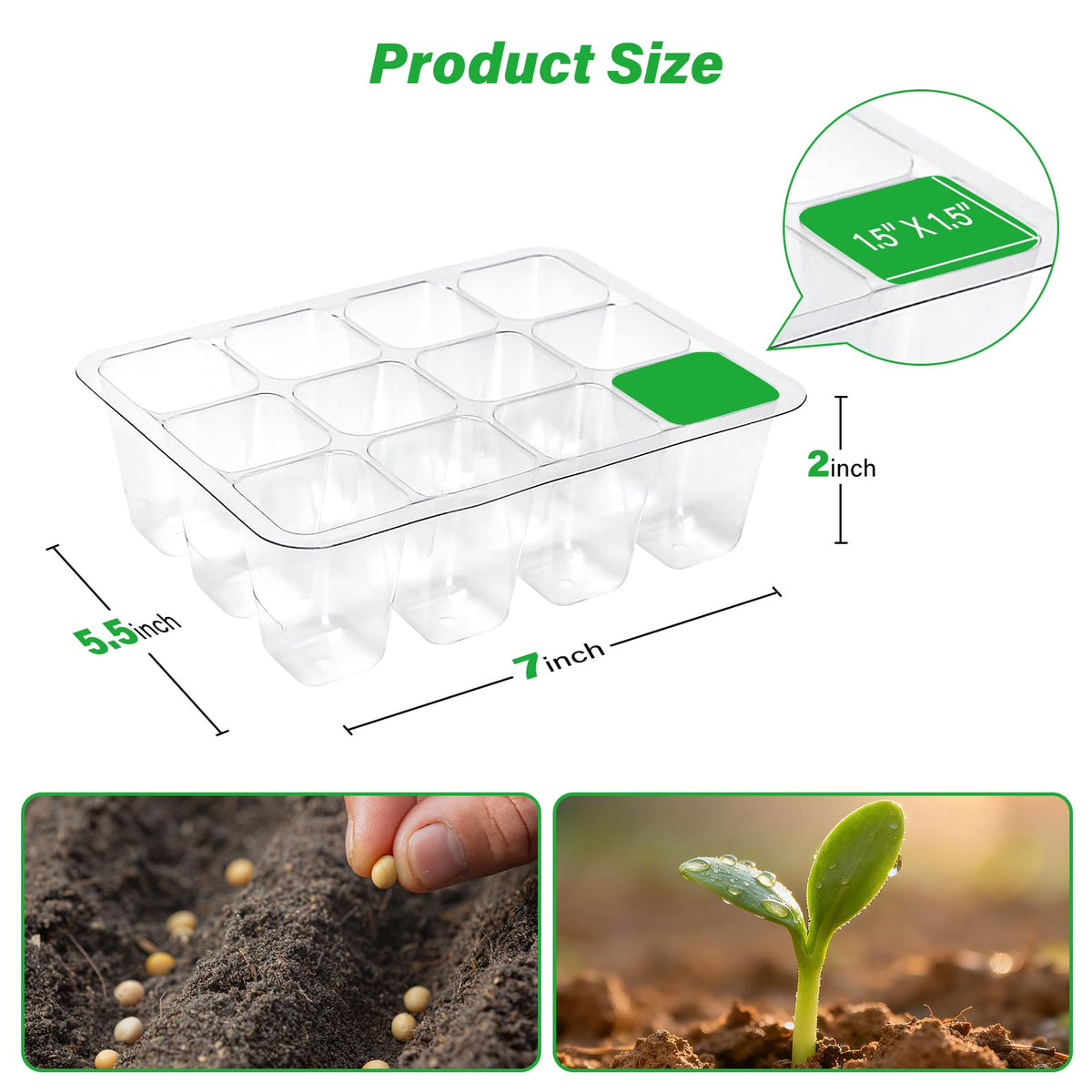Bonviee seed starter tray supports transplanting with minimal root disturbance.
