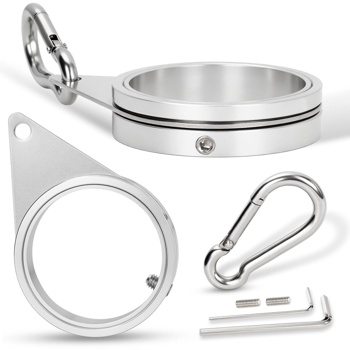 BONWIN 2in large flag pole ring clip securing a 1.8 inch pole for sturdy installation