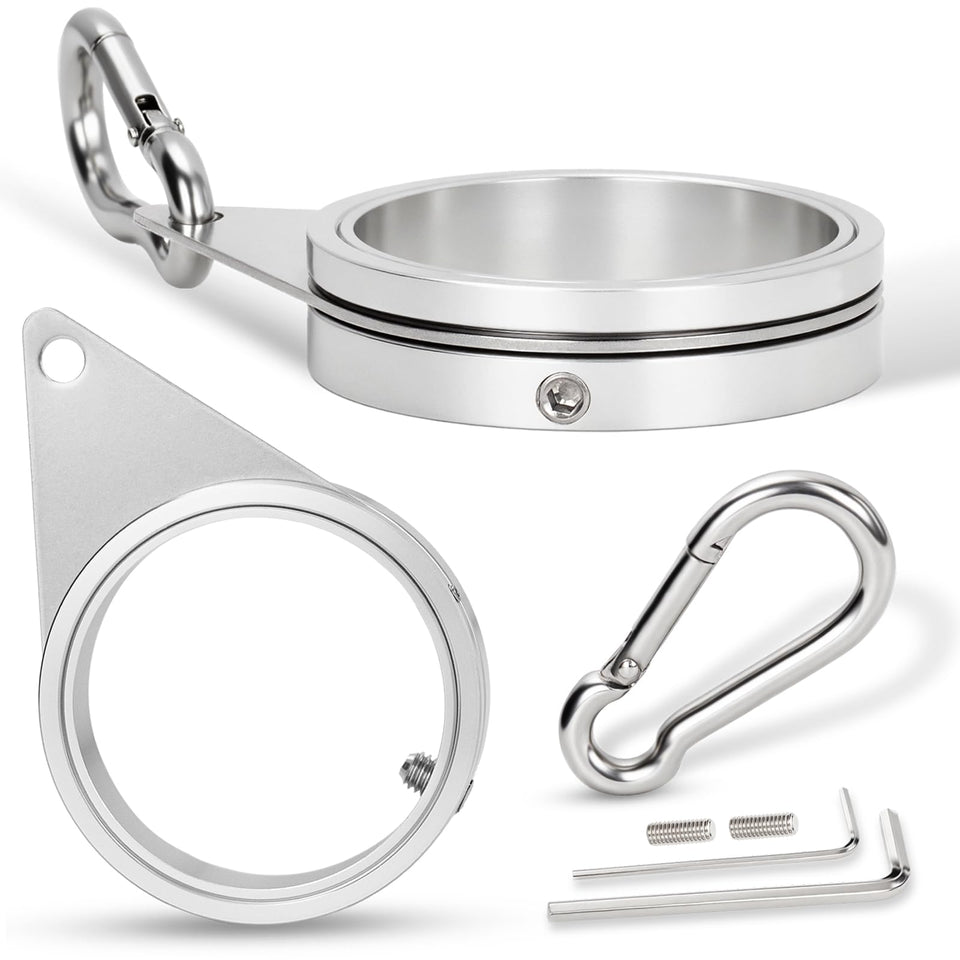 BONWIN 2in large flag pole ring clip securing a 1.8 inch pole for sturdy installation