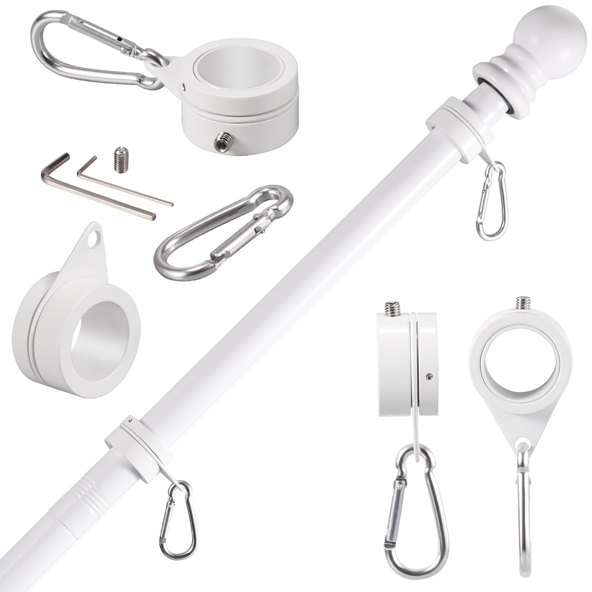 BONWIN adjustable screws fit poles from 0.75 to 1.02 inches