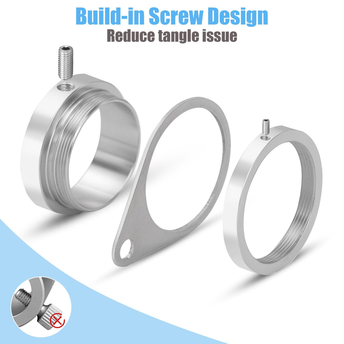 BONWIN adjustable screws on flag ring allow precise pole fit.