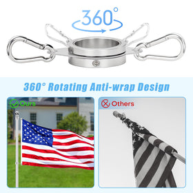 BONWIN aluminum alloy flag ring shown on a pole for a slim, durable look.