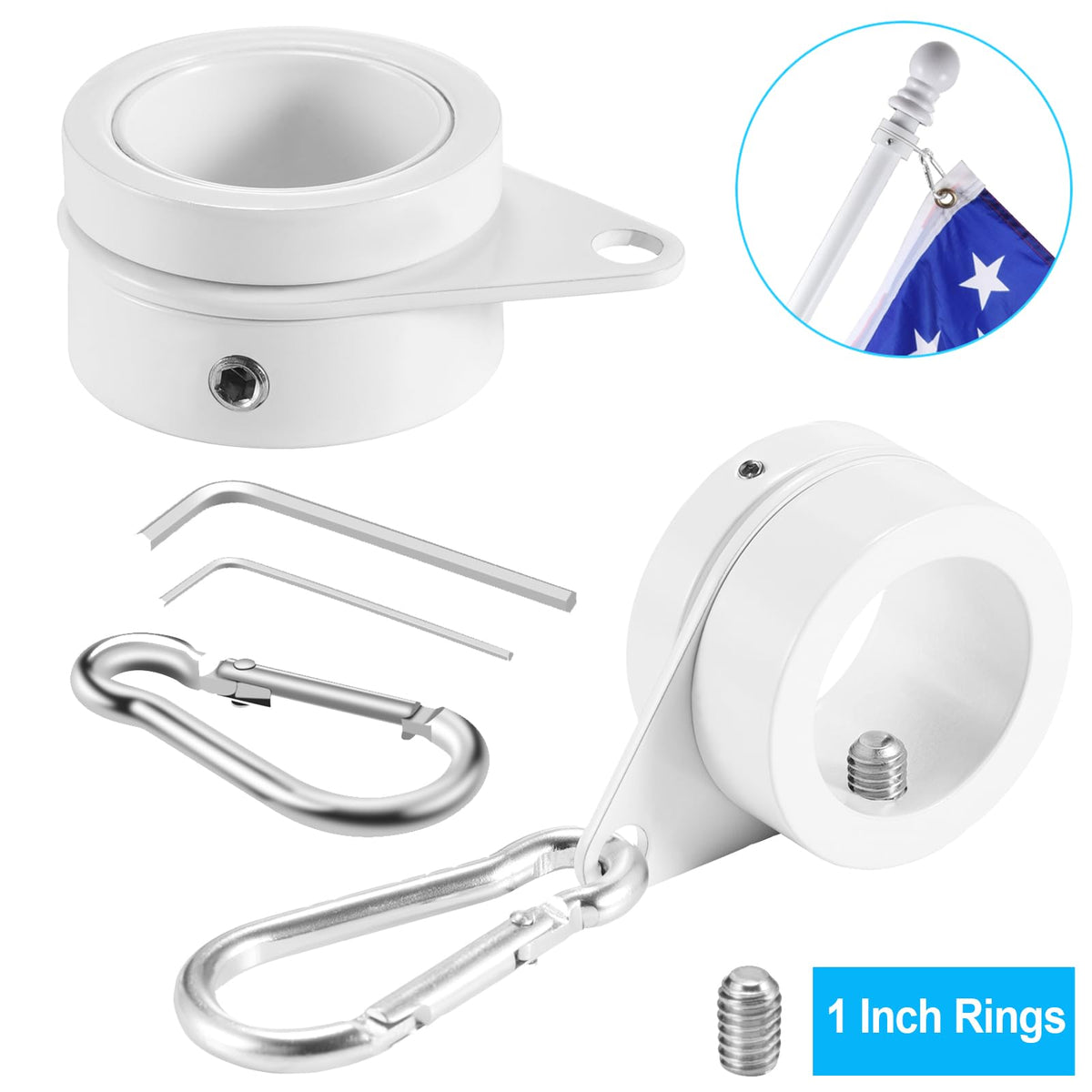 BONWIN anti-wrap clips enable 360° rotation for smooth flag display
