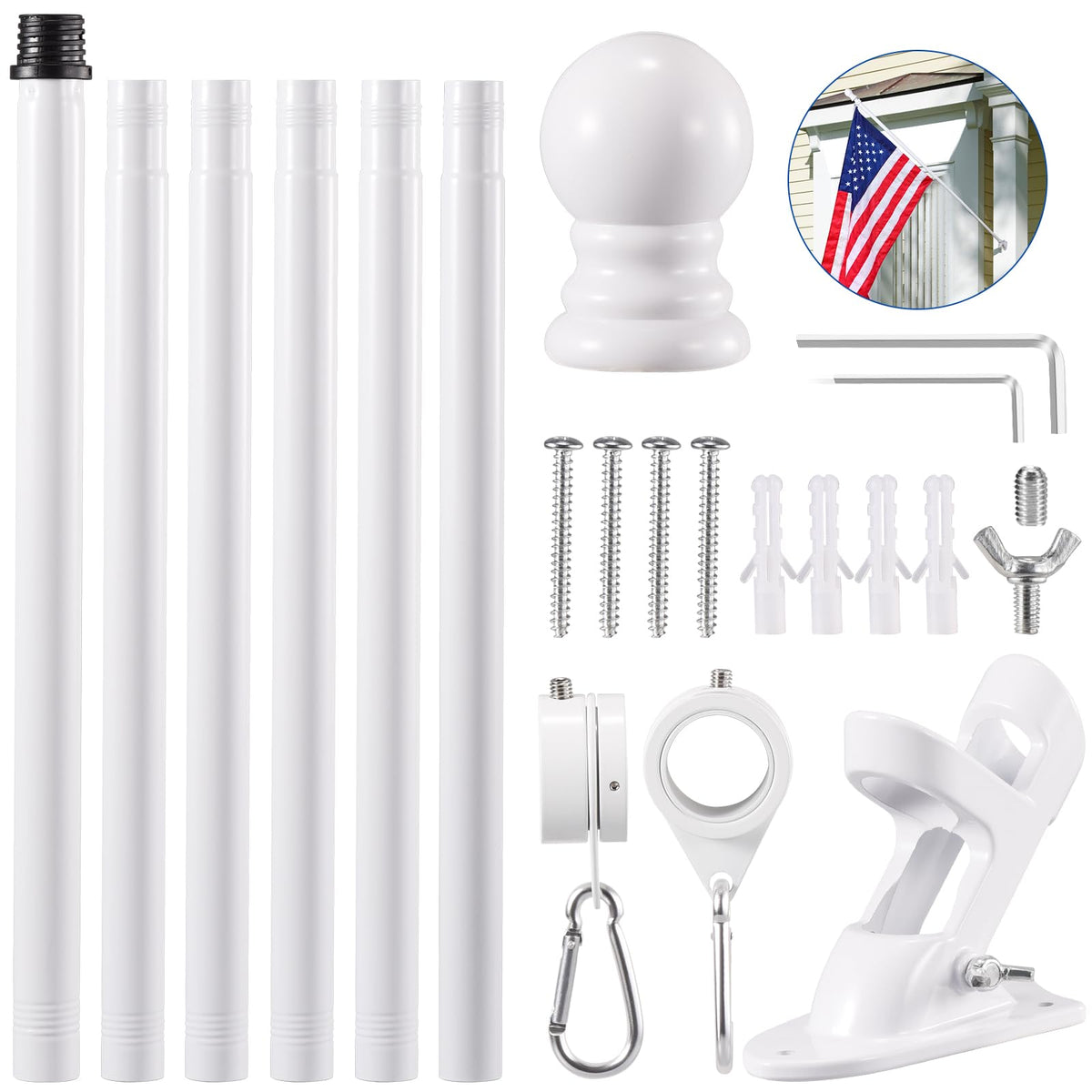 BONWIN anti-wrap flag ring reduces tangling for clean flag presentation