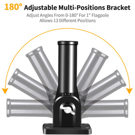 BONWIN angled adjustment shows 13 positions for customizable flag angles.