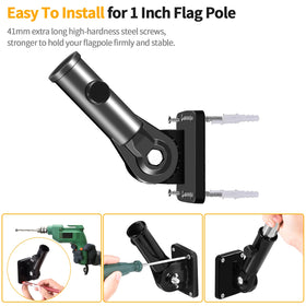 BONWIN wall-mounted bracket demonstrates stable support for 7-foot flags outdoors.