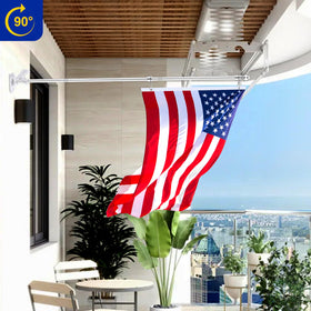 BONWIN flag-pole-bracket wall-mount on a house demonstrating versatile display