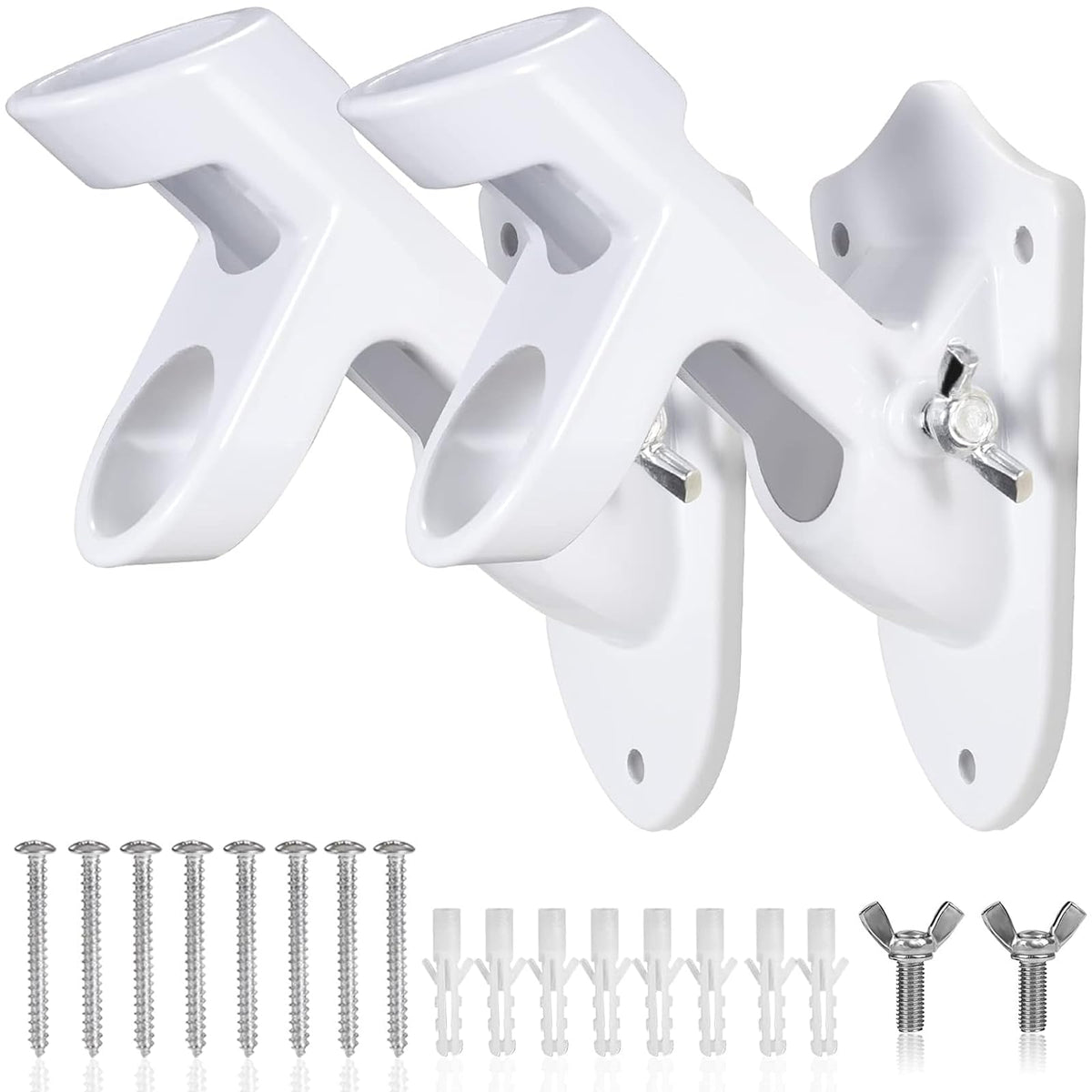 BONWIN flag-pole-bracket white front view for outdoor mounting