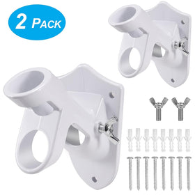 BONWIN flag-pole-bracket white close-up reveals rust-free coating and durable hardware