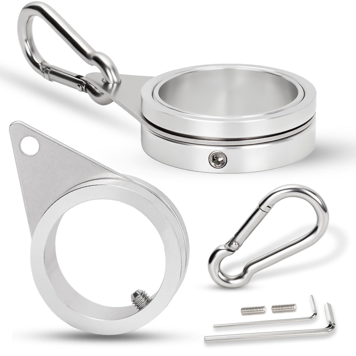 BONWIN flag pole ring clip with 360-degree rotation for smooth wind performance.